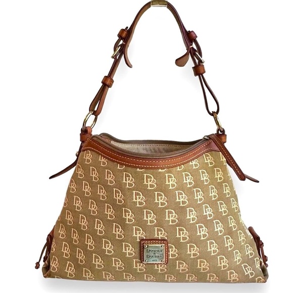 Dooney & Bourke Brown Monogram Hobo Bag and Donney Charm - Picture 3 of 14